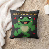 Stay Hoptimistic Cute Frog Pun Funny Frog Lover Gi クッション (ブランケット)
