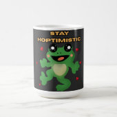 Stay Hoptimistic Cute Frog Pun Funny Frog Lover Gi コーヒーマグカップ (中央)