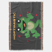 Stay Hoptimistic Cute Frog Pun Funny Frog Lover Gi スローブランケット (正面縦)