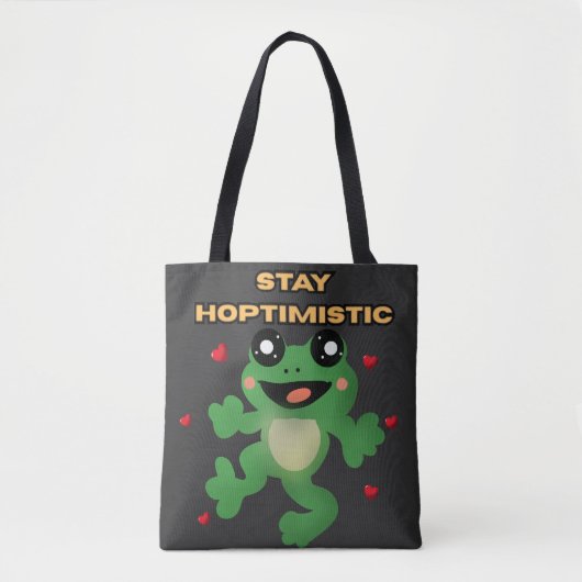 Stay Hoptimistic Cute Frog Pun Funny Frog Lover Gi トートバッグ (正面)