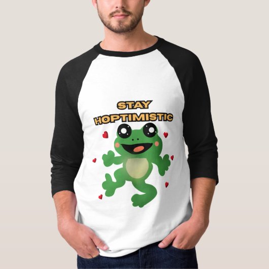 Stay Hoptimistic Cute Frog Pun Funny Frog Lover Gi Tシャツ (正面)