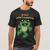 Stay Hoptimistic Cute Frog Pun Funny Frog Lover Gi Tシャツ (正面)