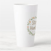 Stay humble earthy tones text on white カフェラテマグ (正面)