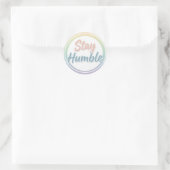 Stay Humble Pastel Quote Circle design  ラウンドシール (バッグ)