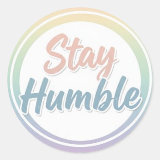Stay Humble Pastel Quote Circle design  ラウンドシール (正面)
