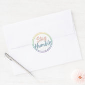 Stay Humble Pastel Quote Circle design  ラウンドシール (封筒)
