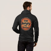 Stay Hungry Stay Focused - モチベーションTシャツ パーカ (裏面フル)