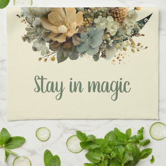 Stay in Magic Winter Moon Design キッチンタオル (折り畳み)