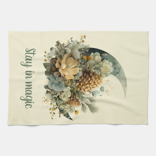 Stay in Magic Winter Moon Design キッチンタオル (横)