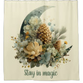 Stay in Magic Winter Moon Design シャワーカーテン (正面)