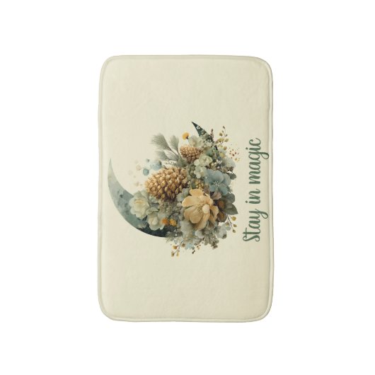 Stay in Magic Winter Moon Design バスマット (正面縦)