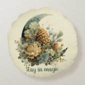 Stay in Magic Winter Moon Design ラウンドクッション (裏面)