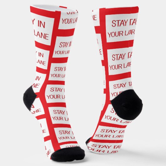 Stay in Your Lane おもしろい Pattern ソックス (傾斜あり)