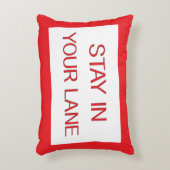 Stay in Your Lane おもしろい Traffic Road Sign アクセントクッション (正面(垂直))