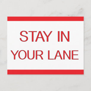 Stay in Your Lane おもしろい Traffic Road Sign ポストカード