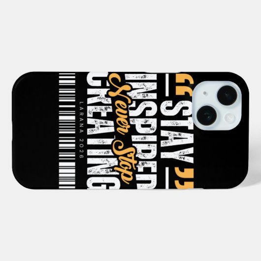 Stay Inspired Motivational Quote Phone Case Case-Mate iPhoneケース (裏面 (横))