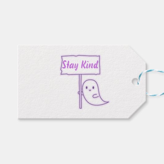 Stay Kind Friendly Ghost ギフトタグ (正面(横))