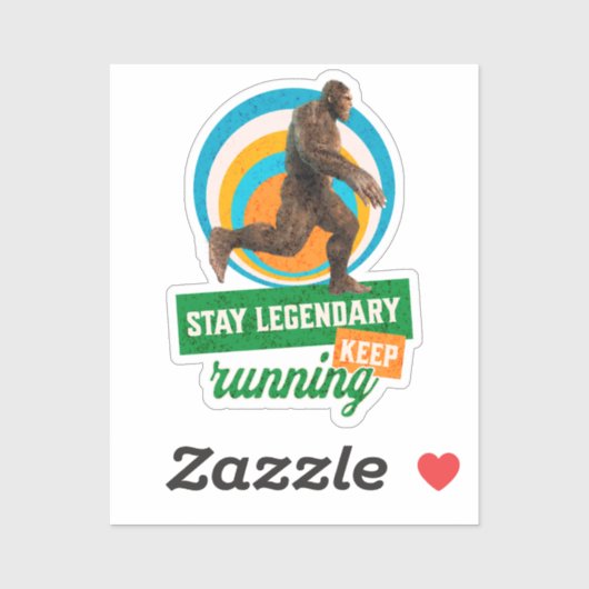Stay Legendary, Keep Running Funny Bigfoot シール (シート)