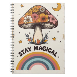 Stay Magical Mushroom Notebook | Boho Cute Journal ノートブック