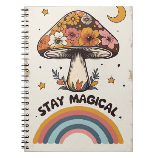 Stay Magical Mushroom Notebook | Boho Cute Journal ノートブック