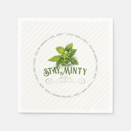Stay Minty Derby Party Cute Saying Watercolor スタンダードカクテルナプキン
