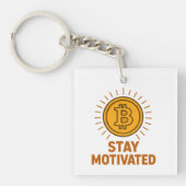 Stay Motivated Bitcoin Acrylic Keychain キーホルダー (正面)