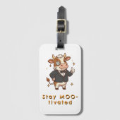 Stay Motivated cute cow ラゲッジタグ (正面縦)