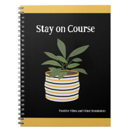 Stay On Courseブラック金ゴールドとその他のリマインダー ノートブック