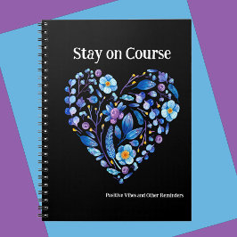 Stay On Course & Other Remindersブラックブルーハート ノートブック