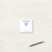 Stay On Course & Other Remindersブラックブルーハート ポストイット (デスク上)