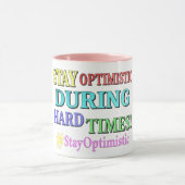 "STAY OPTIMISTIC" Cute Design. Buy Now マグカップ (中央)