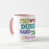 "STAY OPTIMISTIC" Cute Design. Buy Now マグカップ (正面左)