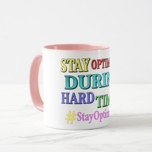 "STAY OPTIMISTIC" Cute Design. Buy Now マグカップ (正面左)