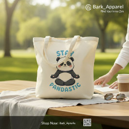 Stay Pandastic T-Shirt, Funny Panda Meditation トートバッグ