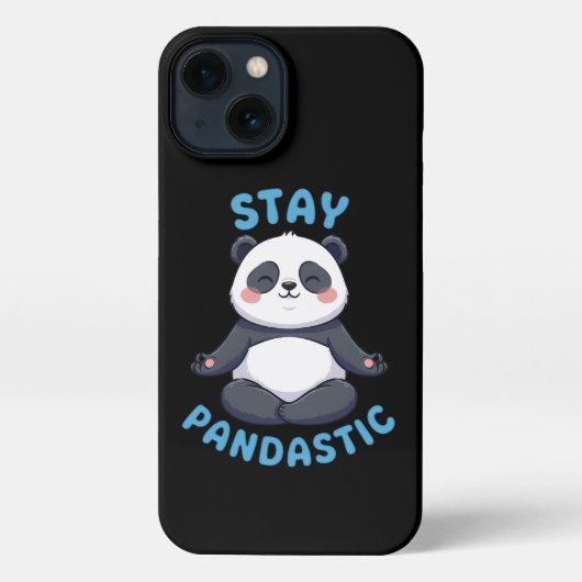 Stay Pandastic T-Shirt, Funny Panda Meditation iPhoneケース (裏面)