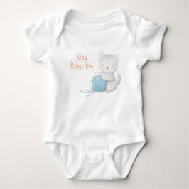 Stay Paws-itive Baby Bodysuit – Cute Kitten Nurser ベビーボディスーツ