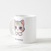 Stay Pawsitive | かわいい猫の名入れコーヒー コーヒーマグカップ (正面左)