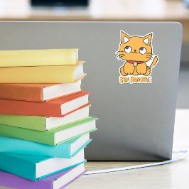 Stay Pawsitive Cat おもしろい Cartoon Laptop Notebook シール