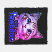 Stay pawsitive cat edition フリースブランケット (正面(横))