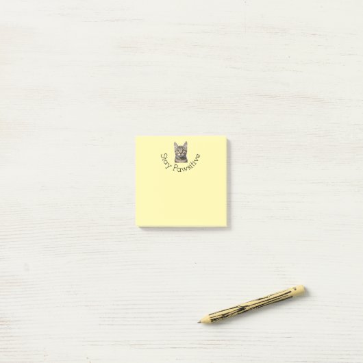 Stay Pawsitive Cat Post It Notes ポストイット (デスク上)