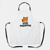stay pawsitive cute  cat All over print Apron エプロン (正面)