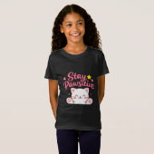 Stay Pawsitive – Cute Cat Motivational Quote Desig Tシャツ (正面フル)