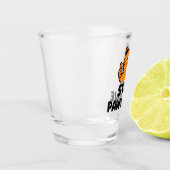 stay pawsitive cute Ginger cat shot Glass ショットグラス (左)