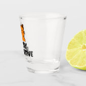 stay pawsitive cute Ginger cat shot Glass ショットグラス (右)