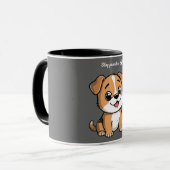 Stay Pawsitive Cute Puppy Dog Coffee Mug マグカップ (正面左)