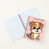 Stay Pawsitive Cute Puppy Notebook – Pastel Pink  ノートブック (内部)
