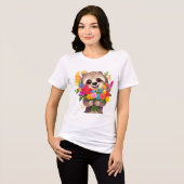 Stay Pawsitive - Cute Sloth T-Shirt for Women トライブレンドＴシャツ (正面全面)