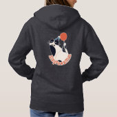 Stay Pawsitive Cute Tuxedo Cat Motivational Hoodie パーカ (裏面)