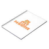 Stay Pawsitive Cute Winking Cat Pun Design ノートブック (左側)