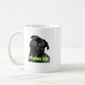 Stay Pawsitive Dog Mug – Minimalist Black Dog Desi コーヒーマグカップ (左)